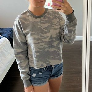 Camo Crop Sweater